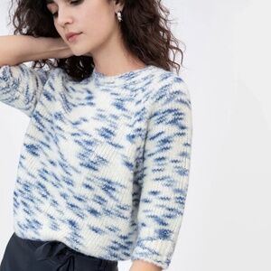 A Tanya Taylor sweater in size small in cream and blue , size small